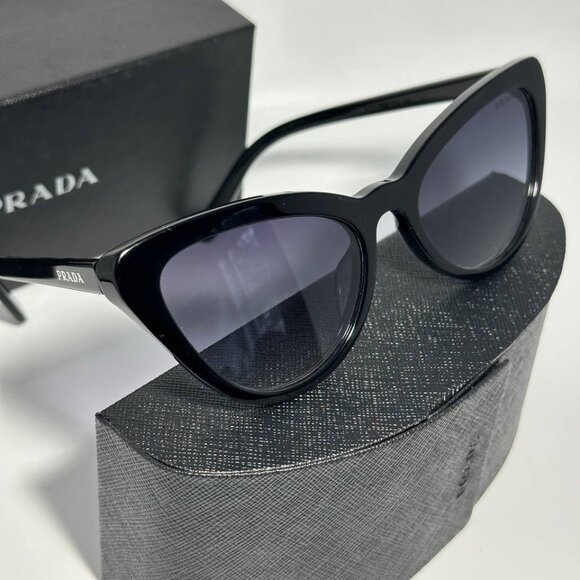Authentic PRADA cat eye acetate black sunglasses - Picture 4 of 9